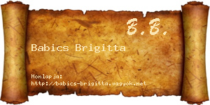 Babics Brigitta névjegykártya
