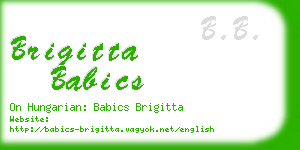 brigitta babics business card